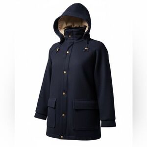 L.L.Bean vintage black Wool Blend Hooded Parka Field Coat Women’s Medium